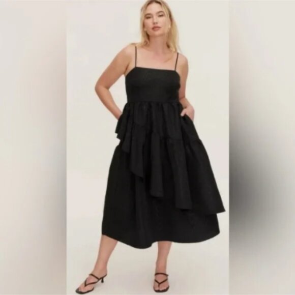 NWOT kate spade x Target Women's Tiered Ruffle Midi Tank Dress Black XXL - Picture 1 of 6